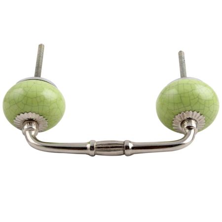 Lime Green Crackle Ceramic Bridge Handle 